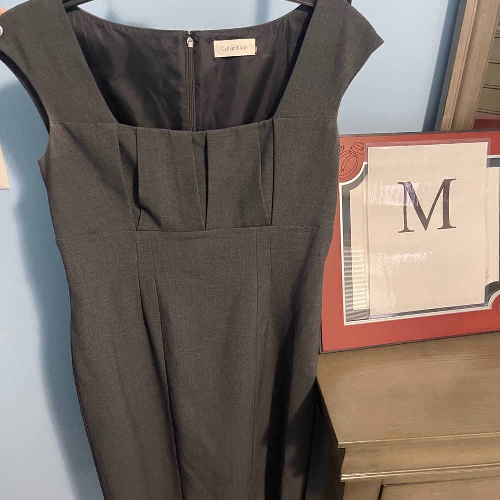 Calvin Klein Charcoal Cap Sleeve Dress